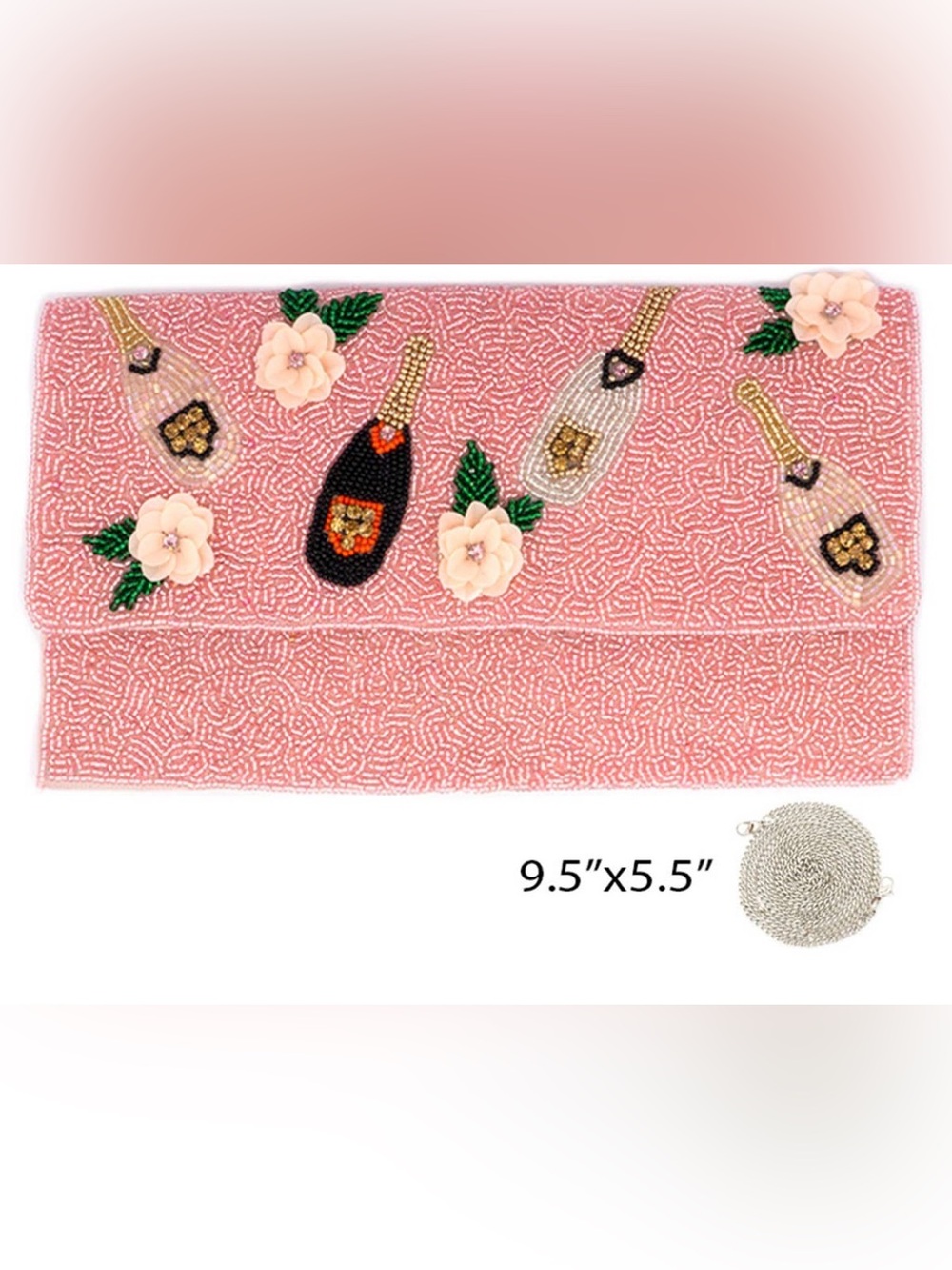 Seed Beaded Bottle Themed Clutch Bag